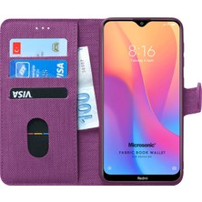 Microsonic Xiaomi Redmi 8A Kılıf Fabric Book Wallet Mor