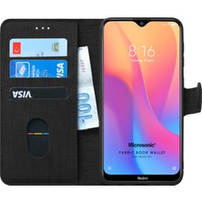 Microsonic Xiaomi Redmi 8A Kılıf Fabric Book Wallet Siyah