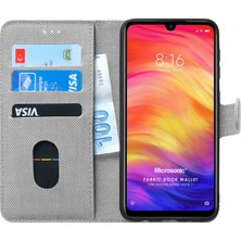 Microsonic Xiaomi Redmi Note 7 Kılıf Fabric Book Wallet Gri