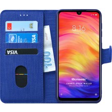 Microsonic Xiaomi Redmi Note 7 Kılıf Fabric Book Wallet Lacivert