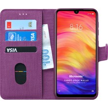 Microsonic Xiaomi Redmi Note 7 Kılıf Fabric Book Wallet Mor