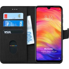 Microsonic Xiaomi Redmi Note 7 Kılıf Fabric Book Wallet Siyah