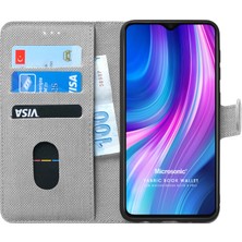 Microsonic Xiaomi Redmi Note 8 Pro Kılıf Fabric Book Wallet Gri