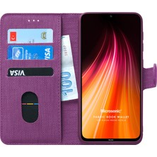 Microsonic Xiaomi Redmi Note 8 Kılıf Fabric Book Wallet Mor