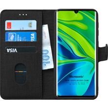 Microsonic Xiaomi Mi Note 10 Pro Kılıf Fabric Book Wallet Siyah