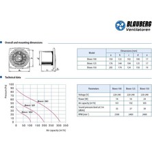 Blauberg Bravo 125 T Zaman Ayarlı Plastik Banyo Fanı 192 M3H