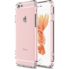 Guesche Apple iPhone 6/6S Şeffaf Airbag Antishock Silikon Kılıf + Tam Kaplayan Mat 5D Seramik Ekran Koruyucu Esnek Siyah Cam