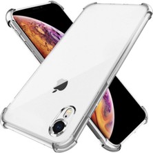 Guesche Apple iPhone XR Şeffaf Airbag Antishock Silikon Kılıf + Tam Kaplayan Mat 5D Seramik Ekran Koruyucu Esnek Cam