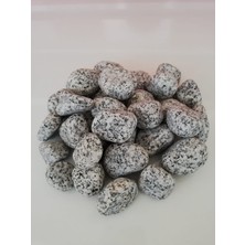 Bio Aquatic Ekodoğa Siyah Beyaz Çizgili Granit Taşı 1 kg 2,5 - 4 cm Süs taşı Dekoratif Taşlar Bahçe Taşları Dolomit Taşı