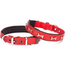 Doggie Konforlu Dokumadan El Yapımı Kemik Süslü Köpek Boyun Tasması