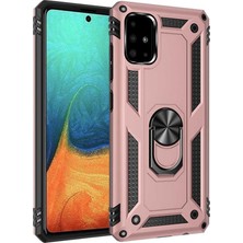 Coverzone Samsung Galaxy S10 Lite Kılıf Shockproof Standlı Yüzük Tutuculu Mega Case Vega100 Rose Gold