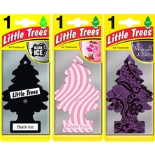 İnterwax Little Trees 3'lü Set Black Ice - Bubble Gum - Midnight Chic Asma Oto Kokusu