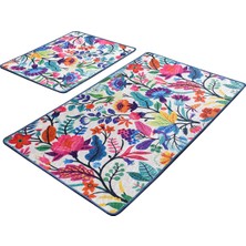 Chilai Home Pıctura 2'li Set Banyo Halısı, Paspas Takımı Djtbanyo