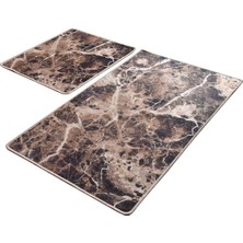 Chilai Home Mozaık 2'li Set Banyo Halısı, Paspas Takımı Djtbanyo