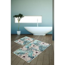 Chilai Home Koala Yeşil 2'li Set Banyo Halısı, Paspas Kaymaz Tabanlı Djtbanyo