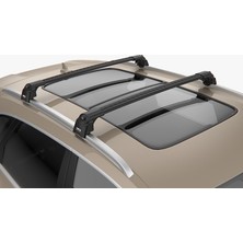Turtle Air-2 Full Kit Chery Tiggo 8 Pro , Chery Tiggo Pro Max Suv Tavan Ara Atkı Seti Siyah Portbagaj, Kayak ve Bisiklet taşıyıcı bar seti