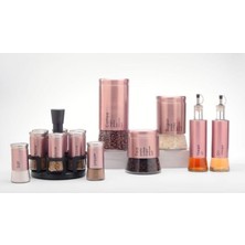 Winterbach 14 Parça Metal Cam Baharat Mutfak Takımı H4185 Rosegold