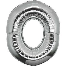 White Süs Folyo Balon Harf O Gümüş 16" 40 cm