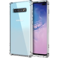 Guesche Samsung Galaxy S10 Plus Şeffaf Airbag Antishock Silikon Kılıf