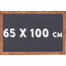 Chalky Kara Tahta Ahşap Çerçeveli Tebeşir Yazı Tahtası 65 x 100 cm Siyah