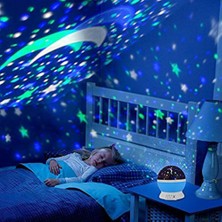 Greathings Renkli ve Dönen Star Master Projeksiyon Gece Lambası - Mavi Kapaklı