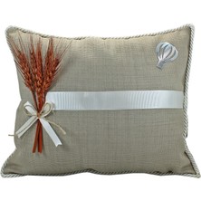 Süsle Bebek ve Parti Kuru Çiçek Tanzimli, Jüt Kumaş Takı Yastığı