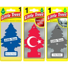 İnterwax Little Trees 3'lü Set Türk Bayrağı / New Car Scent / City Style Asma Oto Kokusu