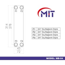 Mıt Mb-04 Lehimli Tip Plakalı Isı Eşanjör (12 Plakalı)