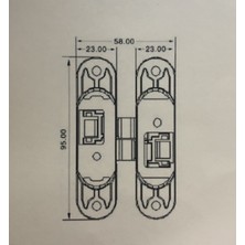 Canex Akordiyon Menteşe Ayarlı Zamak Merkez 95 mm Sağ