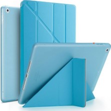 TahTicMer iPad Mini 5 A2133 A2124 A2126 A2125 Kılıf Smart Cover Y Standlı Uyku Modlu 7.9" Mavi