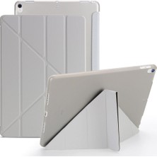 TahTicMer iPad Mini 3 A1599 A1600 Kılıf Smart Cover Y Standlı Uyku Modlu 7.9" Gümüş