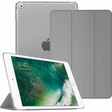 TahTicMer iPad 5. Nesil 9.7" A1822 A1823 Kılıf Renkli Standlı Uyku Modlu Smart Cover Gümüş