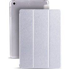 TahTicMer iPad 5. Nesil 9.7" A1822 A1823 Kılıf Renkli Standlı Uyku Modlu Smart Cover Gümüş