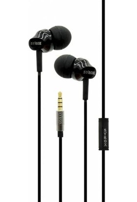 Syrox K13 Mikrofonlu Stereo Kablolu Kulakiçi Kulaklık - Siyah