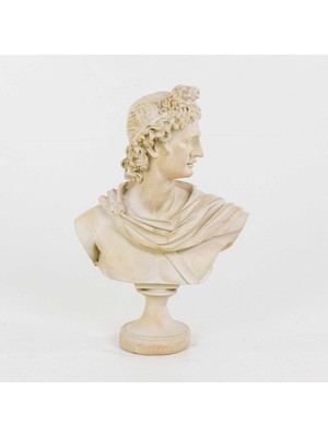 By Ari Apollon Büst Heykel Biblo Krem Rengi