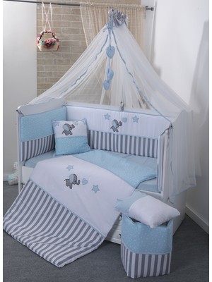 Mini Baby Acqua Mavi Bebek Uyku Seti + Cibinlik ve Aparatı