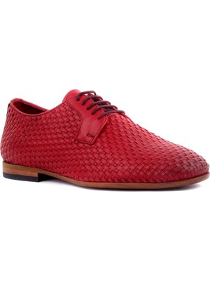 Sail Laker's Kırmızı Deri Hasırlı Erkek Ayakkabı