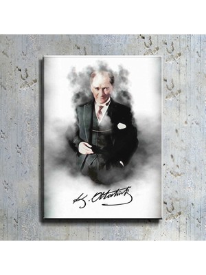 Magazacım Atatürk Takım Elbiseli Portre  Kanvas Tablo TBL1196