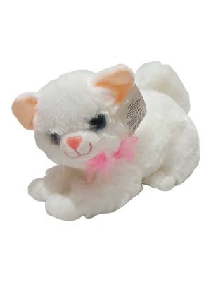 Kara Toys Sesli Yatan Peluş Kedi Camgöz