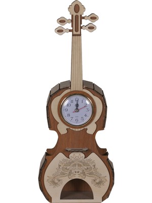 Wood Kids Ahşap Gitar Modeli Duvar ve Masa Saati