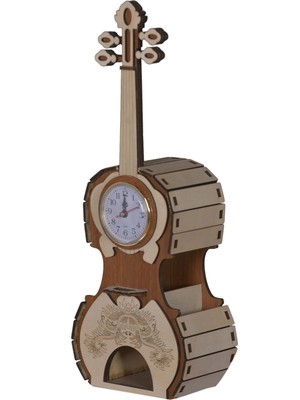 Wood Kids Ahşap Gitar Modeli Duvar ve Masa Saati