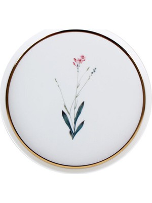 Porland Botanical Desenli Alumilite Porselen Düz Tabak 21 cm – Tekli, Bahar Tonlarında Zarif Sofra Tasarımı