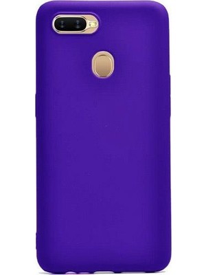 Kılıfist Oppo A5S AX7 Kılıf Zore Premier Mat Silikon Kapak Saks Mavi