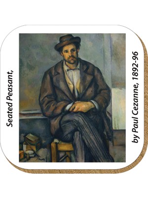 Pictor Gift Hediyelik Metal Mantar Tabanlı Paul Cezanne 4'lü Bardak Altlığı Seti