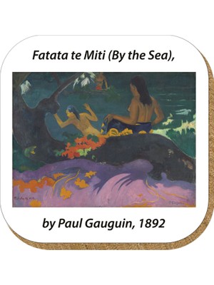 Pictor Gift Hediyelik Metal Mantar Tabanlı Paul Gauguin 4'lü Bardak Altlığı Seti