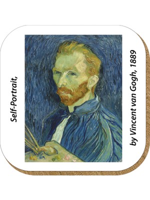 Pictor Gift Hediyelik Metal Mantar Tabanlı Vincent Van Gogh 4'lü Bardak Altlığı Seti