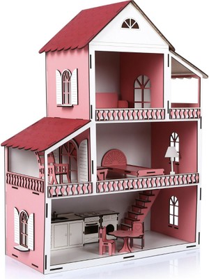 DB Lazer Tasarım Peri Rüya Ahşap Bebek Evi Demonte