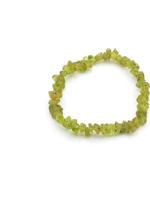 Hakiki Doğal Kırık Taş Zebercet Olivin Taşı Bileklik