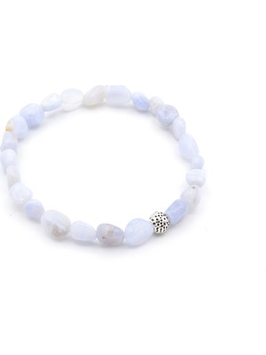 Hakiki Amorf Kesim Doğal Kalsedon Taşı Bileklik