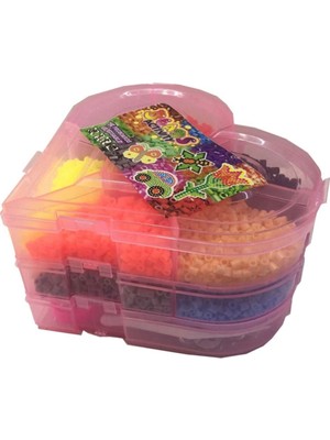 Roseroi Boncuk Kalpli Kutuda Ütü ile Yapışan Boncuk Aktivite Eğitici Oyuncak Seti 3 Katlı